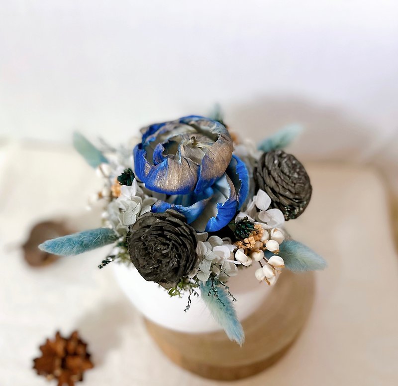 blue heart potted flower - ของวางตกแต่ง - พืช/ดอกไม้ 