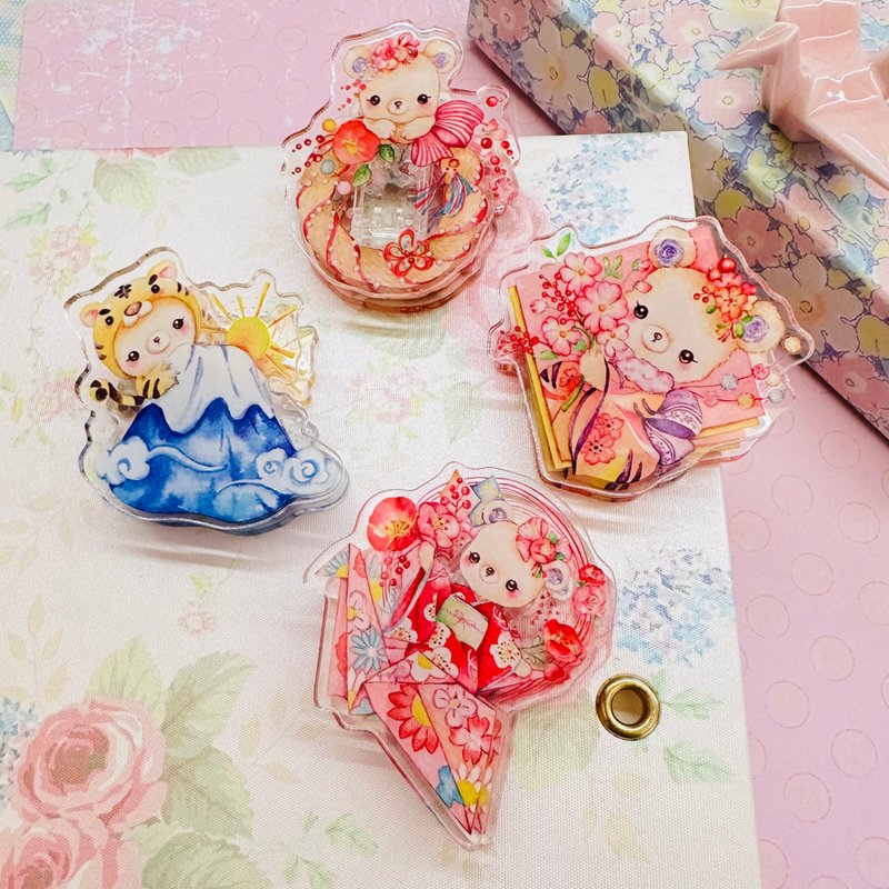 Little Alice Blue 日本新年幸福文具夾子 - 文件夾/資料夾 - 壓克力 多色