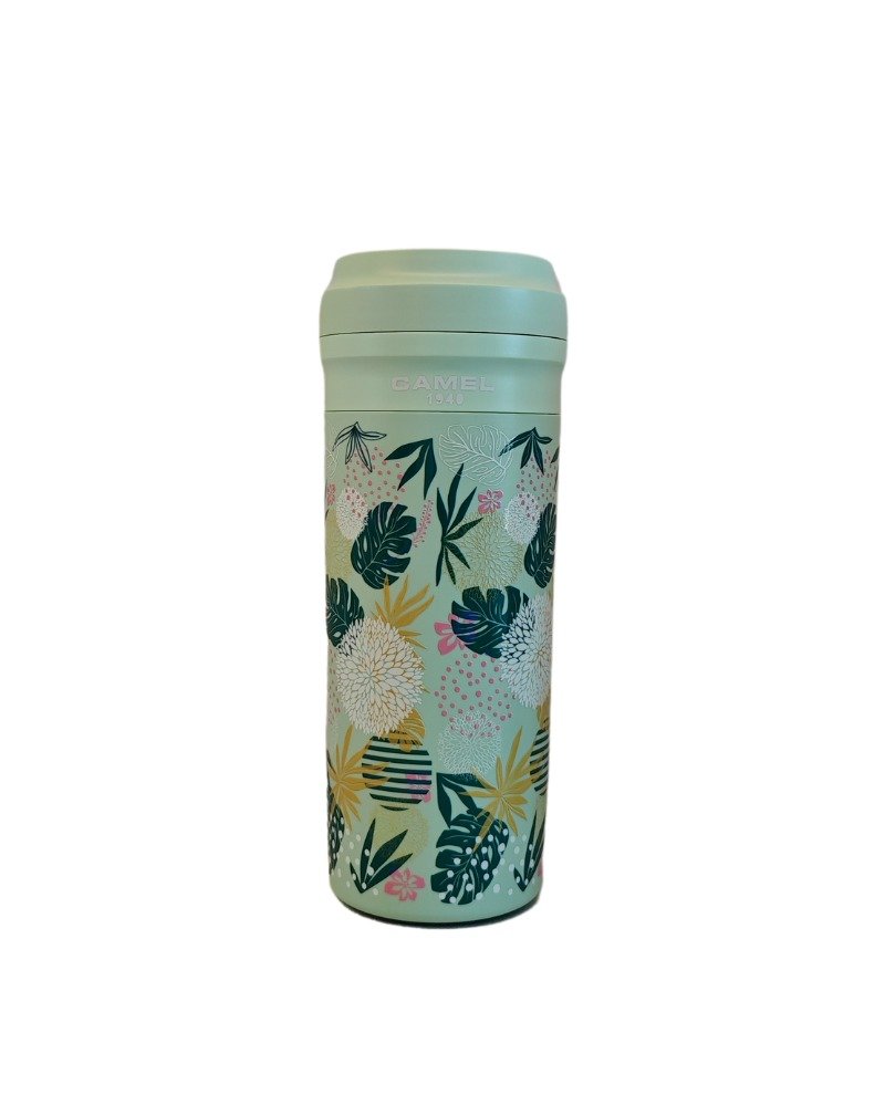 Camel brand 350ml glass bladder vacuum insulated cup with plastic shell and lid - Flower Series (Dandelion DL) - Vacuum Flasks - Other Materials Green