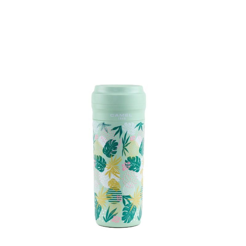 駱駝牌 350ml 玻璃膽真空保溫杯膠殼膠蓋 - 花卉系列 (蒲公英 DL) - 保溫瓶/保溫杯 - 其他材質 綠色
