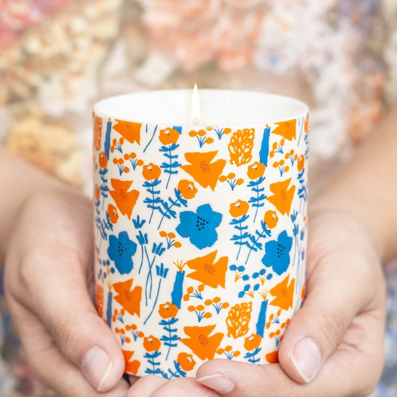 Garden Scented Soy Candle - 香氛蠟燭/燭台 - 環保材質 橘色
