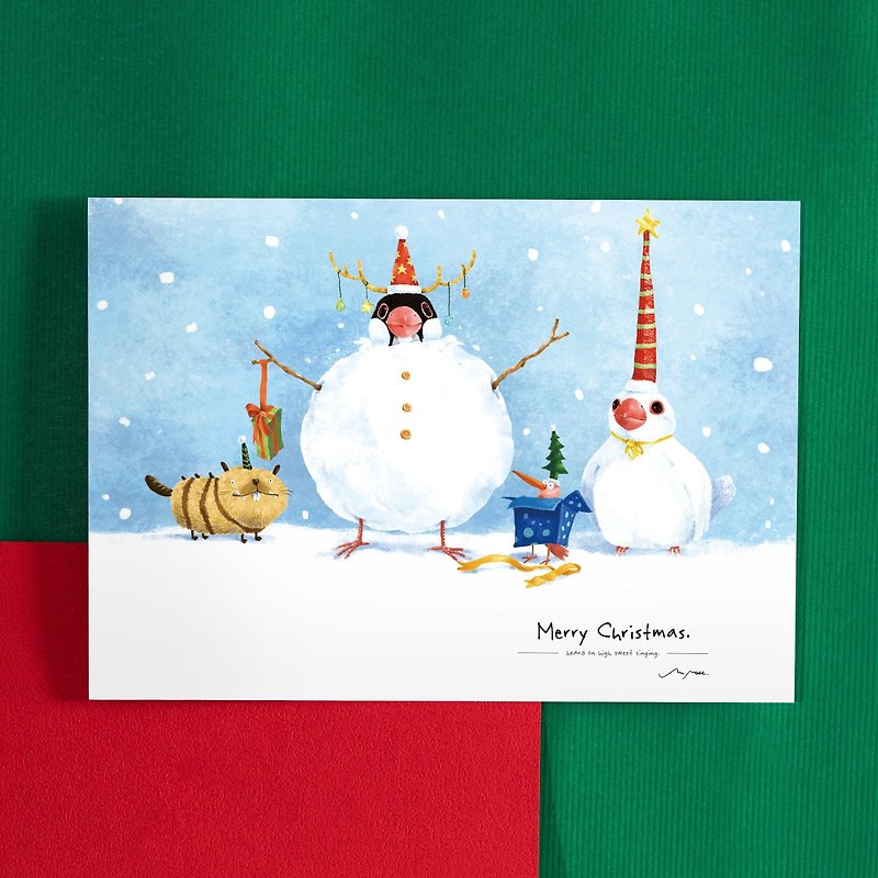 Manbird Snowman / Postcard - การ์ด/โปสการ์ด - กระดาษ ขาว