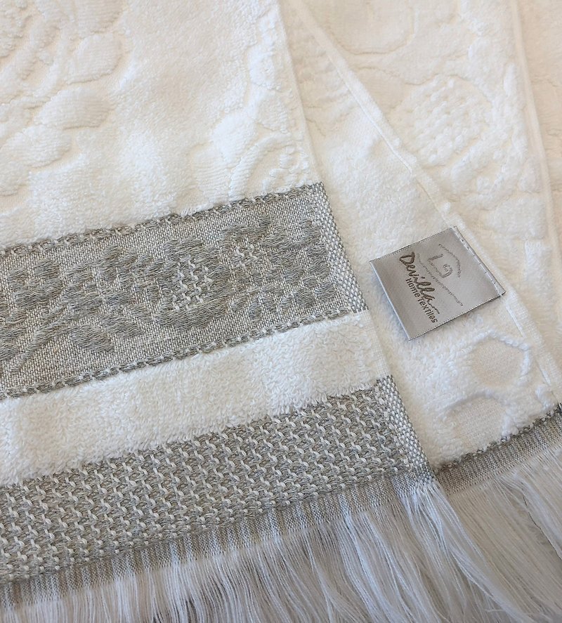 Yun Shu - Portugal Import I Thick Hand I Hair Towel I Small Towel I Textured Fringe I - Towels - Cotton & Hemp White