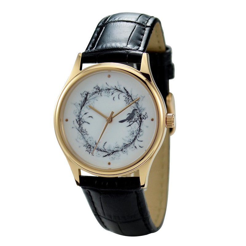 Wreath and Bird Watch I Free shipping worldwide - Women's Watches - Other Metals Khaki