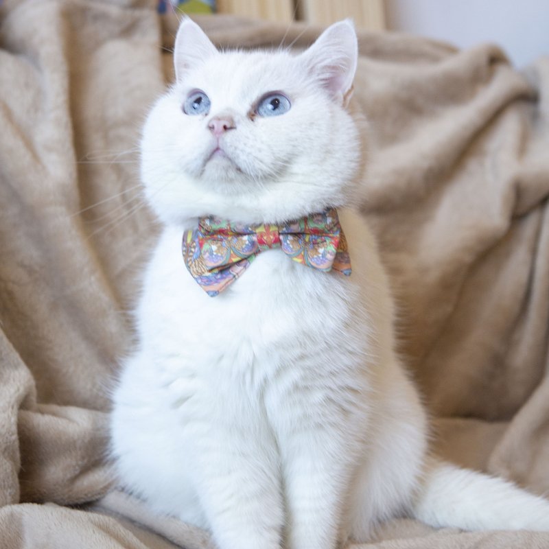 Pets Collar with Bowties with abstract Pattern in pink color - ปลอกคอ - ไฟเบอร์อื่นๆ สีแดง