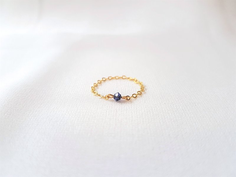 Small crystal chain ring (ocean blue)