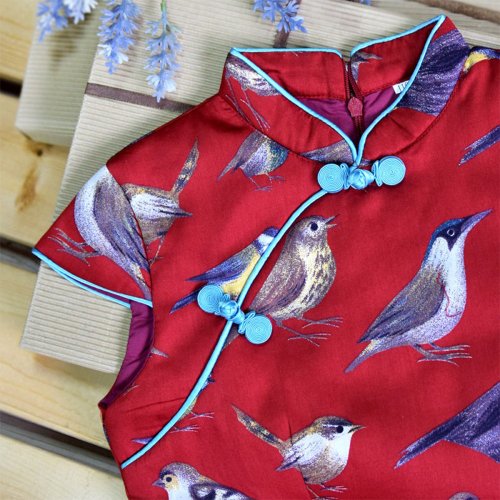 Children&amp;#39;s cheongsam antique winter style bird bird song spring