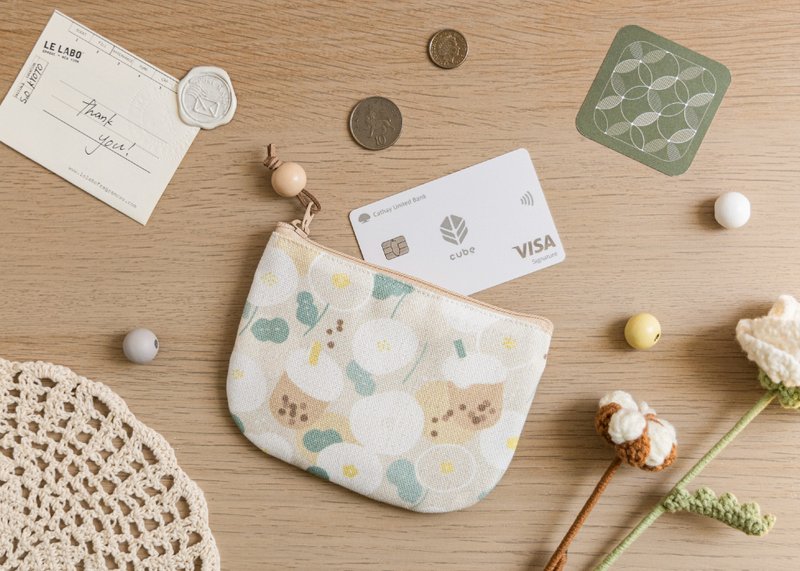 [Zhen Nai Hua Hua-Round Bottom Coin Purse] Card Storage/Small Bag - กระเป๋าใส่เหรียญ - เส้นใยสังเคราะห์ สีกากี