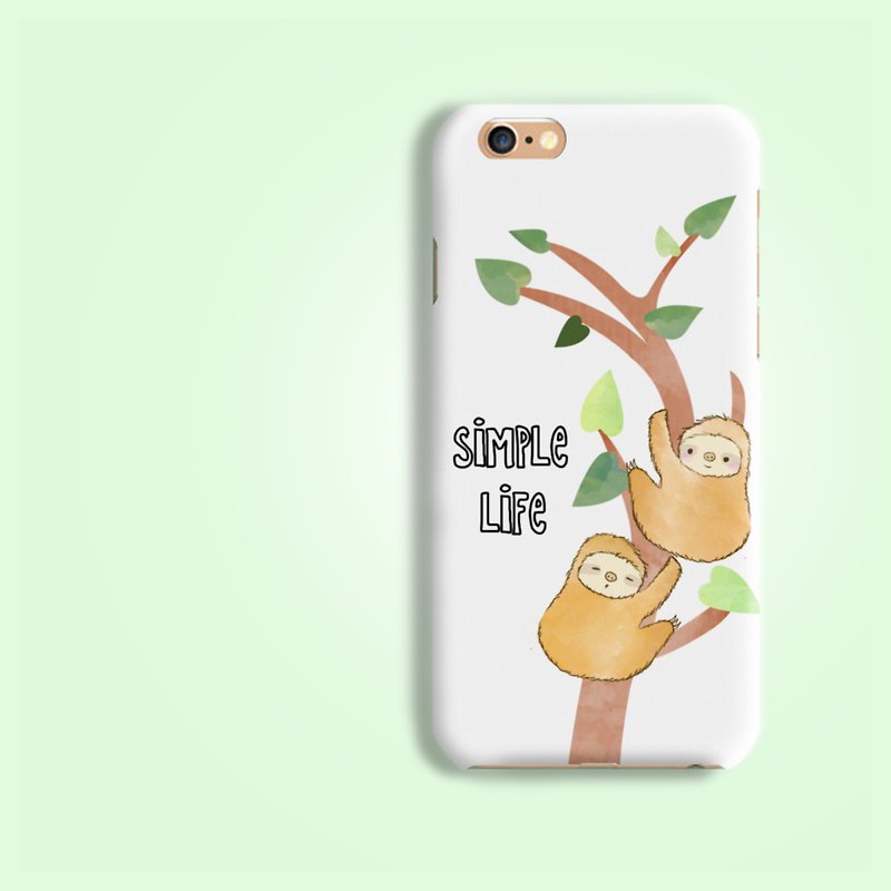 Sloth climb tree pattern rigid hard Phone Case Cover for iphone X 6 6S 7+ 8 8+ P - เคส/ซองมือถือ - พลาสติก 