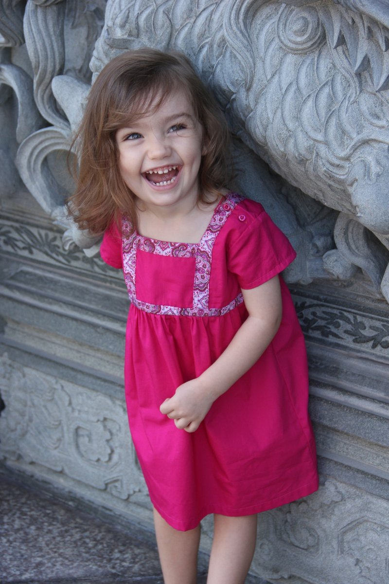 Girl pink swing sundress - 其他 - 棉．麻 粉紅色