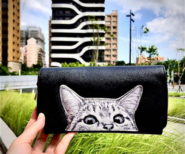 Black Cat Leatherette Crossbody Bag