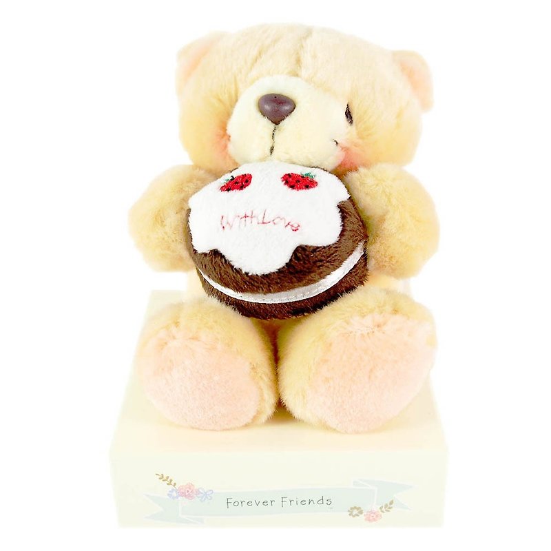4.5"/Strawberry Cake Fluffy Bear [Hallmark-ForeverFriends Birthday Series] - Stuffed Dolls & Figurines - Other Materials Brown
