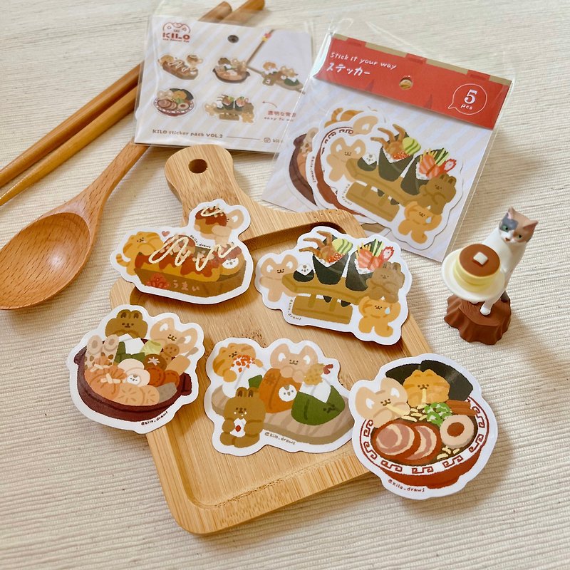 KILO sticker pack | Japanese cuisine (set of 5) - สติกเกอร์ - พลาสติก สีแดง