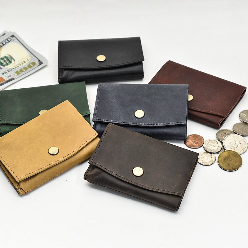 Genuine Leather Wallets Multicolor - Customer-made engraving TIDY pocket 3-fold ultra-thin nice storage