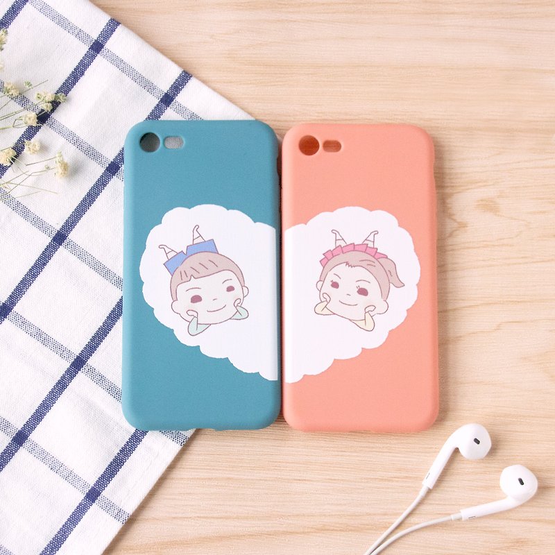 Customized mobile phone case-Japanese small fresh couple models [2 pieces in a set] - เคส/ซองมือถือ - พลาสติก 