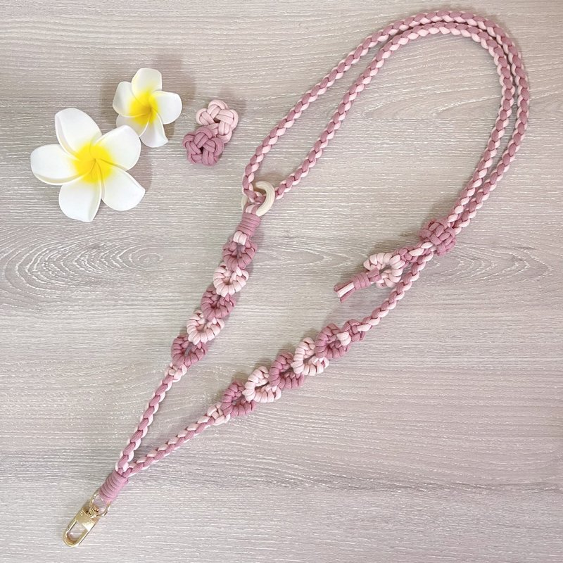 Like a leaf, like a heart, adjustable mobile phone lanyard - เชือก/สายคล้อง - ผ้าฝ้าย/ผ้าลินิน 