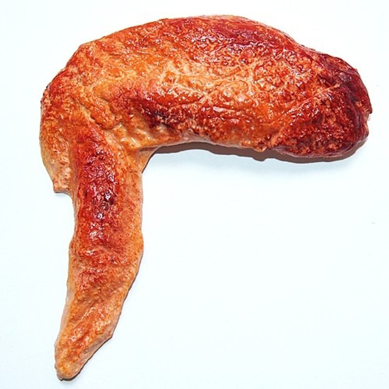 1/1リアルサイズのこんがり手羽先食品サンプルのブローチ - 胸針 - 陶 咖啡色