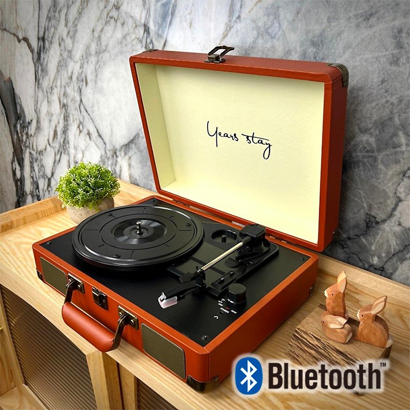 Vinyl record player Bluetooth vinyl record player vinyl player vinyl turntable vinyl brown - ลำโพง - หนังเทียม สีนำ้ตาล