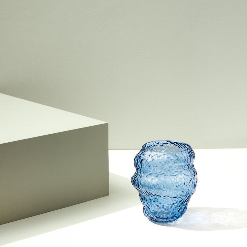 【Hübsch】 - 661208 Water blue irregular shape vase