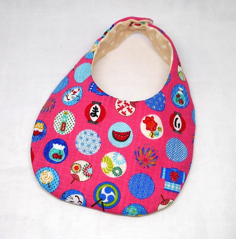 Japanese Handmade Baby Bib - ผ้ากันเปื้อน - ผ้าฝ้าย/ผ้าลินิน สึชมพู