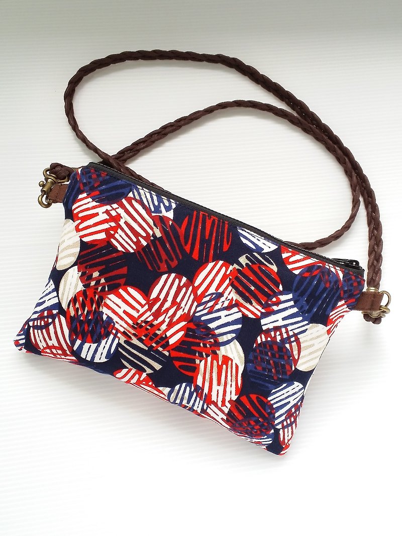 Red, white and blue dots light and oblique fashion bag - Messenger Bags & Sling Bags - Cotton & Hemp Multicolor