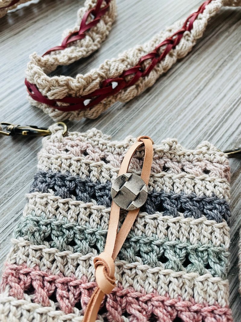 革物製織丨現貨丨手機揹袋套組_長度可調_彩色植鞣革 - 其他 - 棉．麻 