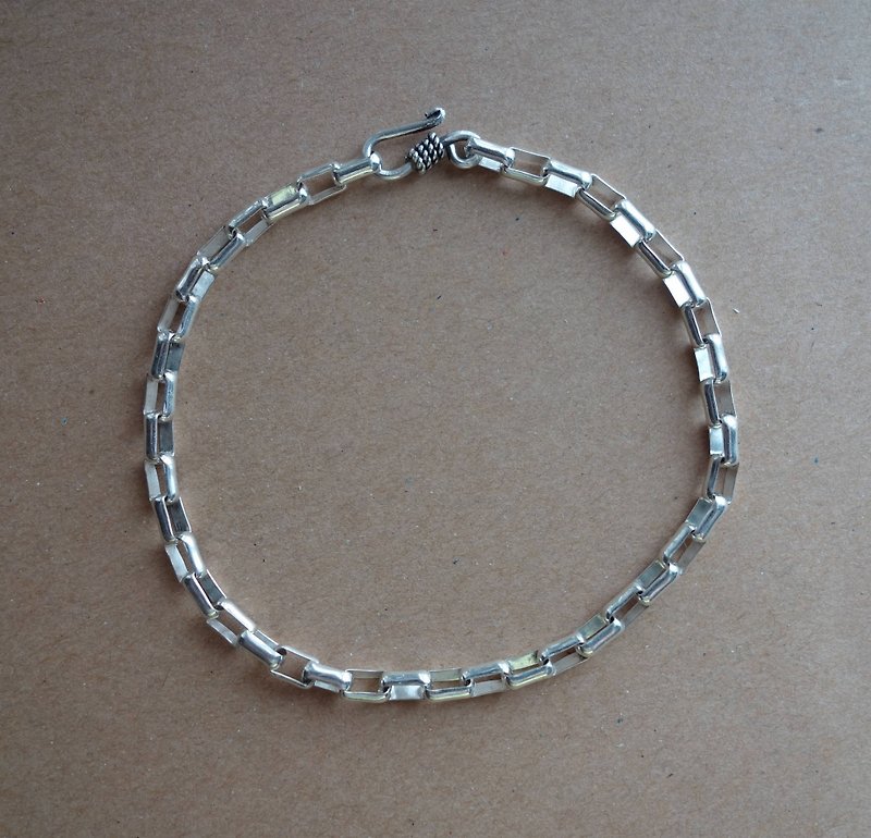 ~ M ~ + bear simple long Fangfang Silver bracelet / silver bracelet / 925 silver bracelet / 925 silver bracelet - Bracelets - Other Metals Silver