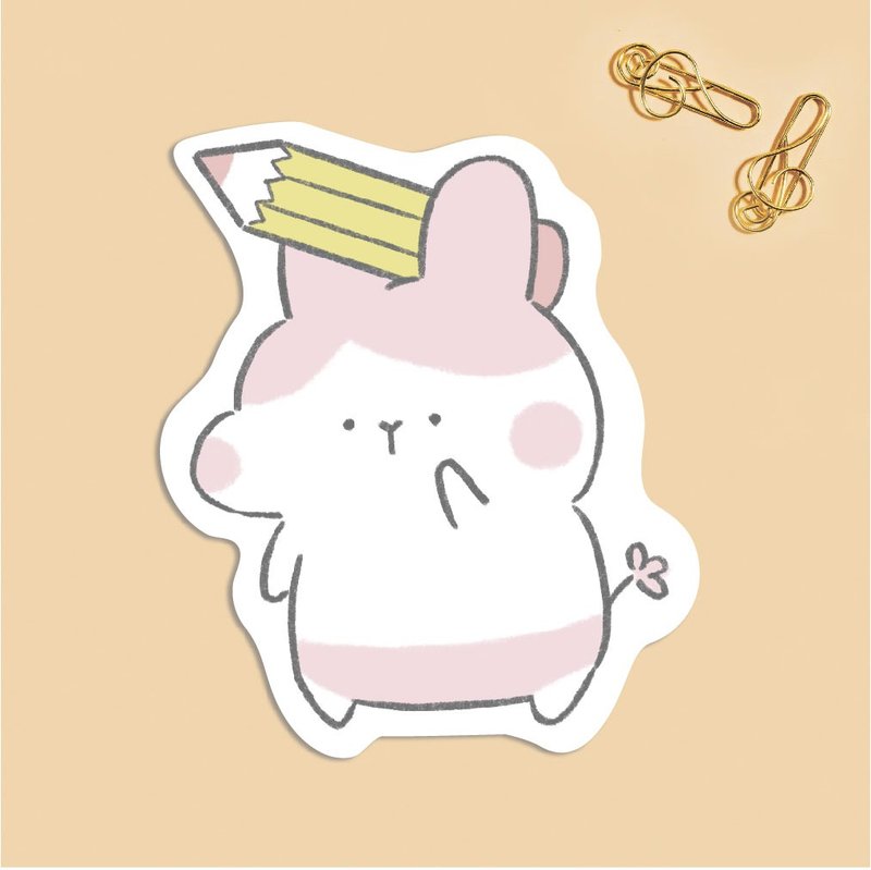 內褲動物 單面萬用卡片 畫畫兔 明信片 - 卡片/明信片 - 紙 粉紅色