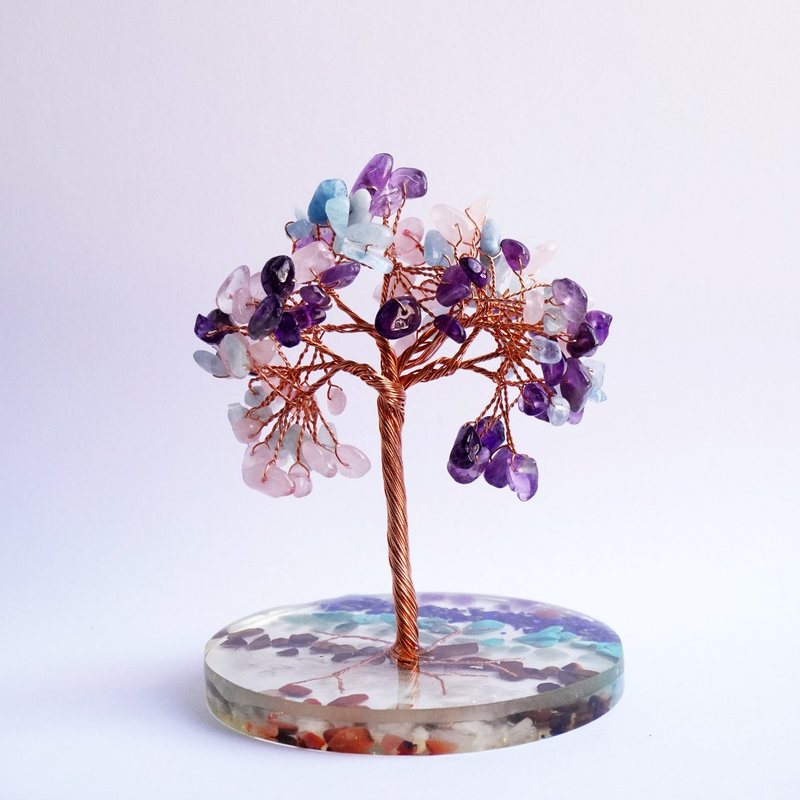 【Hourrae荷萊】桃花水晶能量招財樹 - 擺飾/家飾品 - 水晶 多色