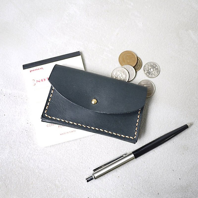 Textured accommodating double hand-made leather card / purse Made by HANDIIN - Coin Purses - Genuine Leather 