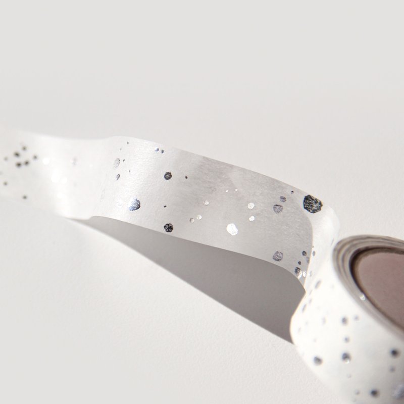 A Piece of Glitter Silver Foil Masking Tape - 紙膠帶/和紙/PET - 紙 銀色