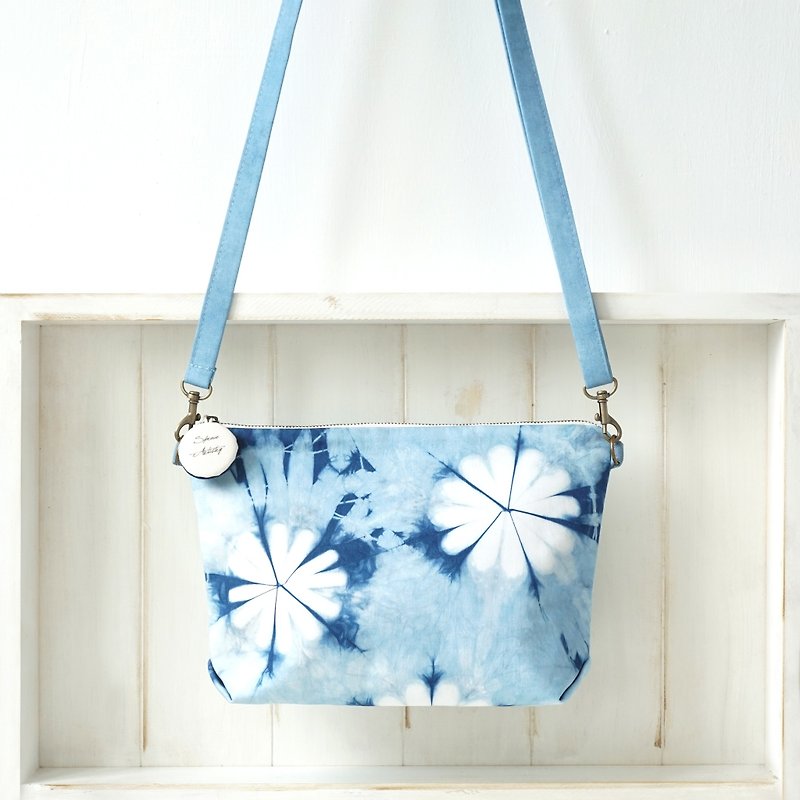 S.A x Large Size Cross Body Bag, Spring/Spruce Forest/ Macaron - Clutch Bags - Cotton & Hemp Blue