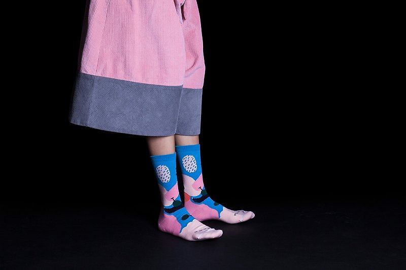 [新] Dear, Buncho系列 Buah/水果季節 熱帶橘色 | 短襪 | 男襪 | 女襪 | 色襪 | 幾何圖案襪子 | 設計師襪子 | 原創襪子 | 馬來西亞設計生產 - 襪子 - 棉．麻 橘色