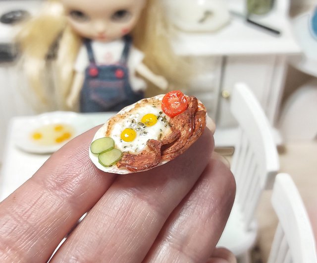 MINIATURE COOKING BACON & EGG 1:12 SCALE, MINI Food