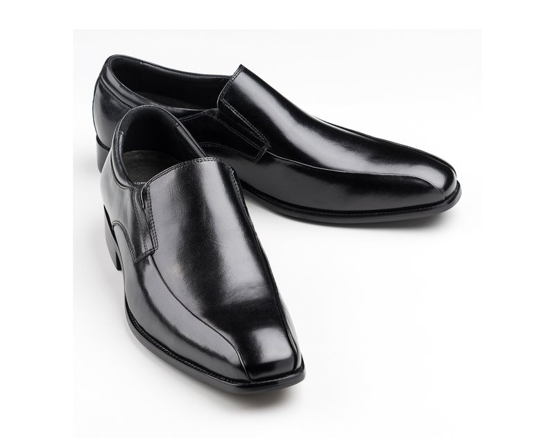 Italian style small square toe gentleman men's leather shoes, straight set, classic black - รองเท้าอ็อกฟอร์ดผู้ชาย - หนังแท้ 