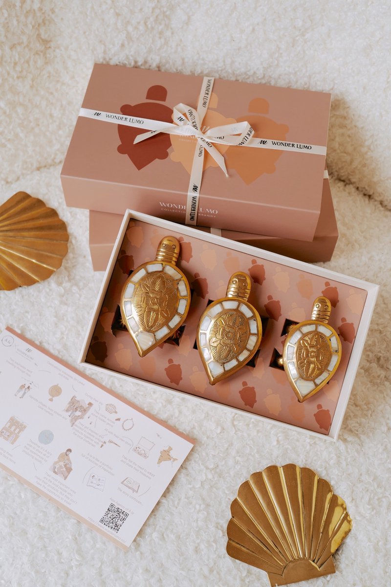 À la Collection 发发发-Good luck and wealth turtle family gift box - Items for Display - Copper & Brass Gold