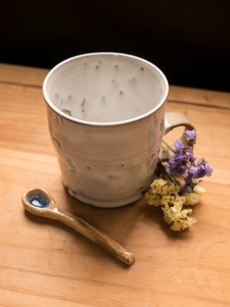 white white mug - Mugs - Pottery 