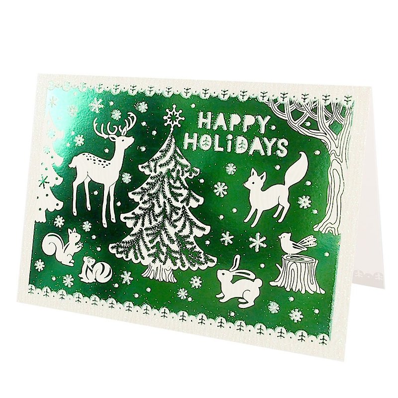 動物們歡慶耶誕夜 耶誕卡片【Hallmark-卡片 聖誕節系列】 - 心意卡/卡片 - 紙 多色