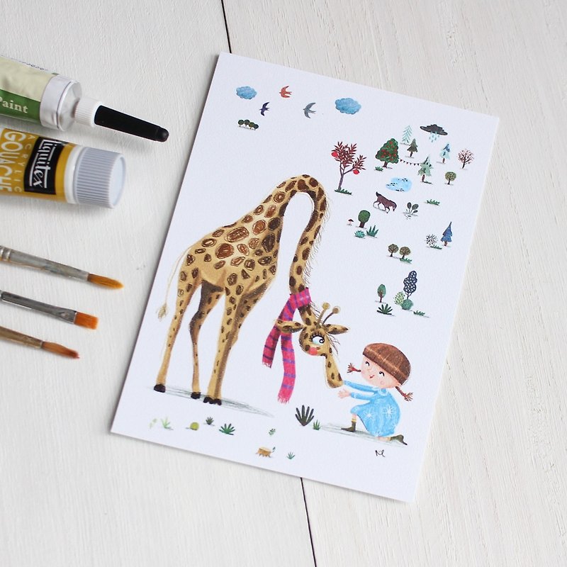Giraffe's story Postcard I Lena & Animal Friends - Cards & Postcards - Paper Khaki