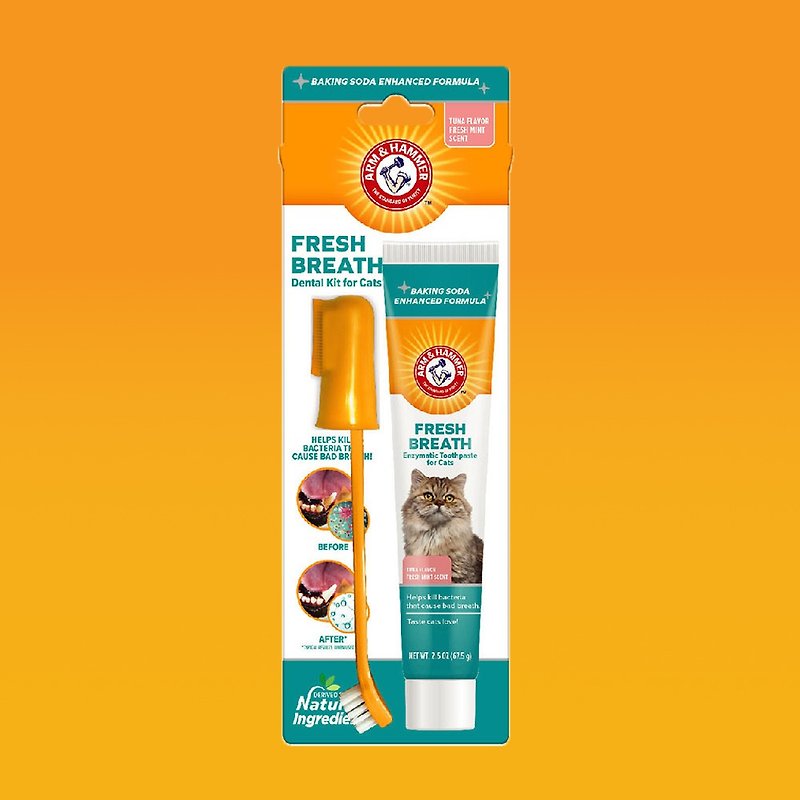 [Arm & Hammer] 3-in-1 dental kit for pet cats (full effect) - Cleaning & Grooming - Other Materials Orange