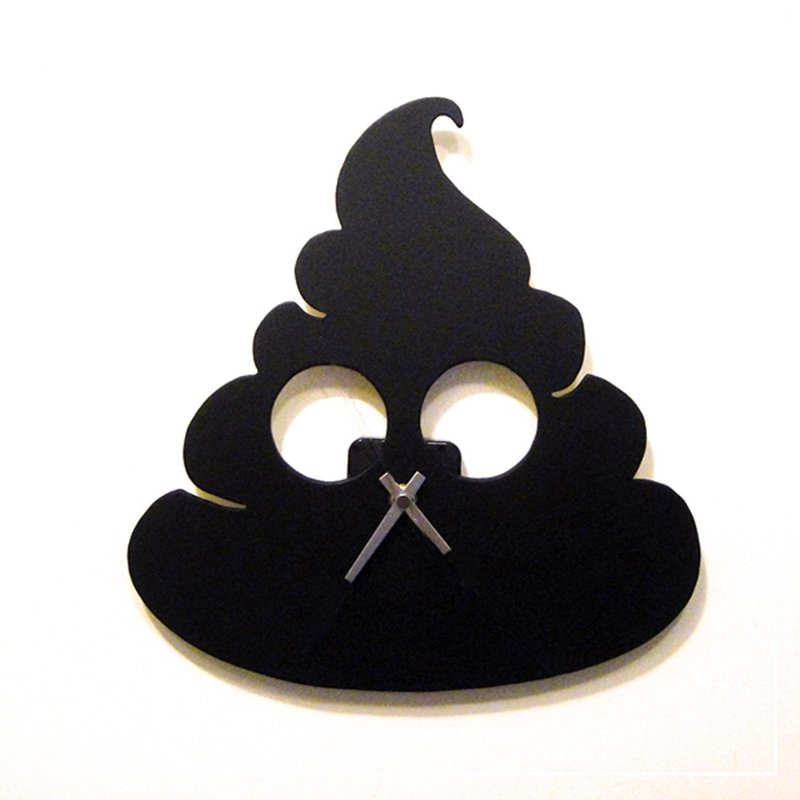 Handmade wooden creative clock black-eyed Doudou-If there is shit, there will be a clock - นาฬิกา - ไม้ สีดำ