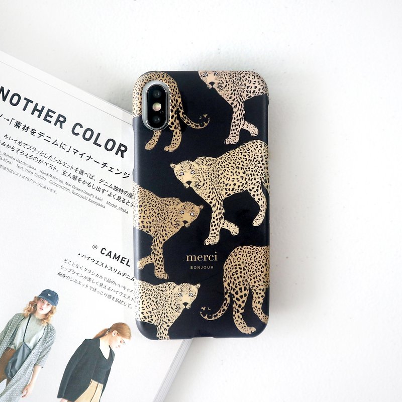 European style panther phone case - เคส/ซองมือถือ - พลาสติก สีดำ
