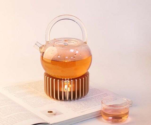 Stainless Steel Tea Warmer Candle Stove Glass Flower Teapot - Temu
