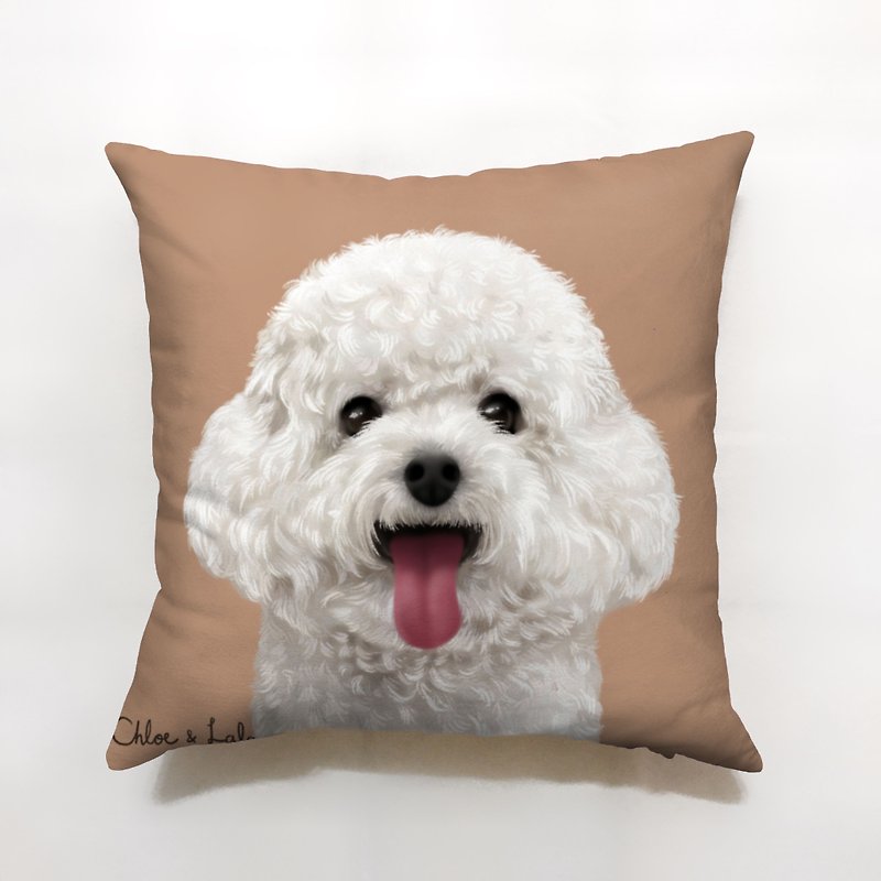 Big Meow Pillow - White Poodle White Poodle - Pillows & Cushions - Polyester Khaki