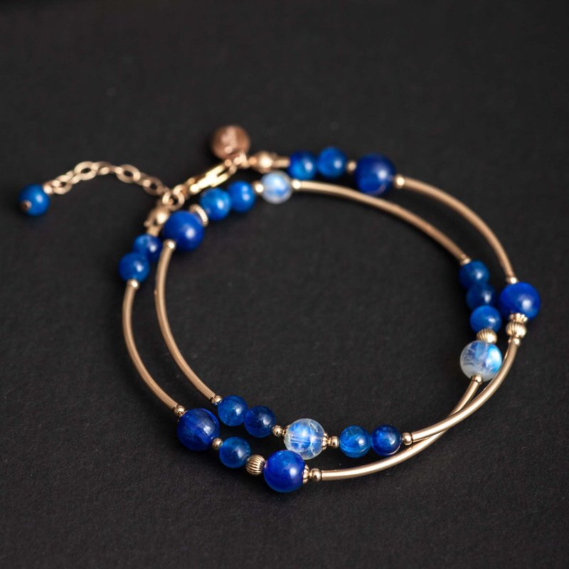 藍晶石月光石手鍊 - 手鍊/手鐲 - 半寶石 藍色
