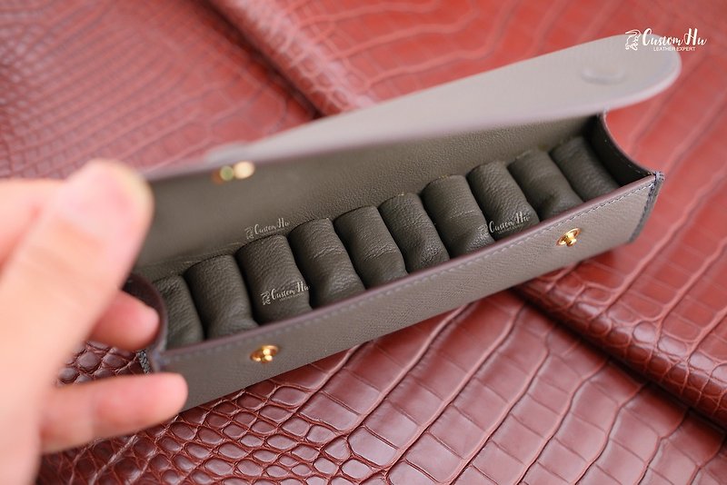 Customized genuine leather Ring Storage Bag - Other - Genuine Leather Gray