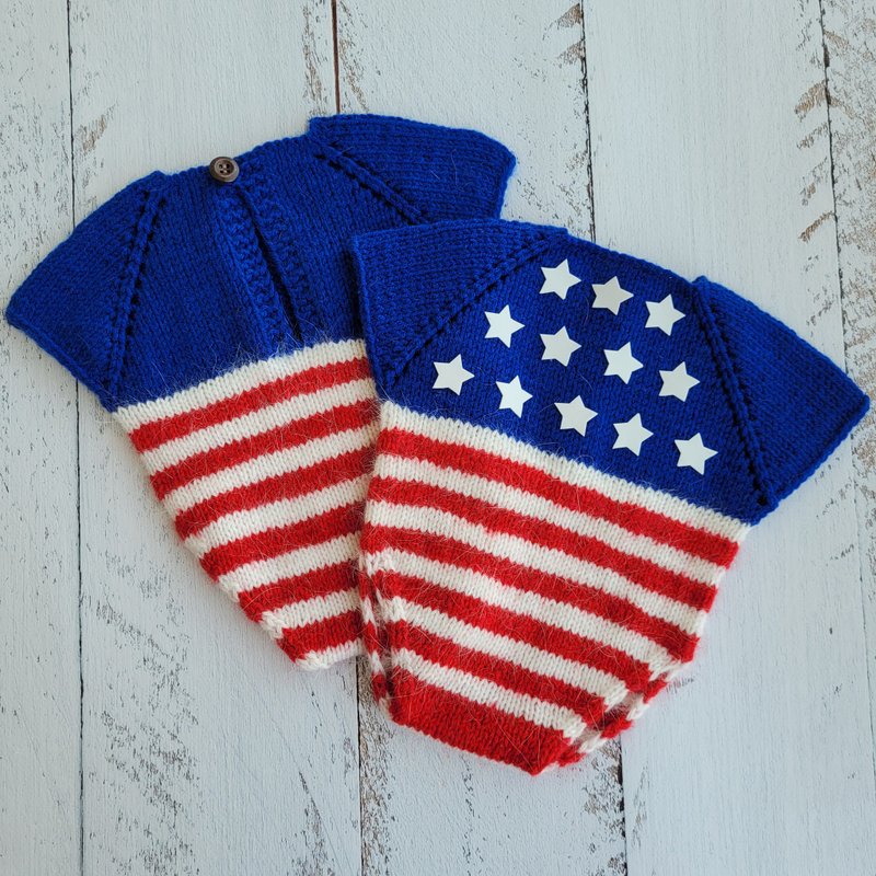 American flag romper. Independence day. Newborn photo props - Baby Accessories - Wool 