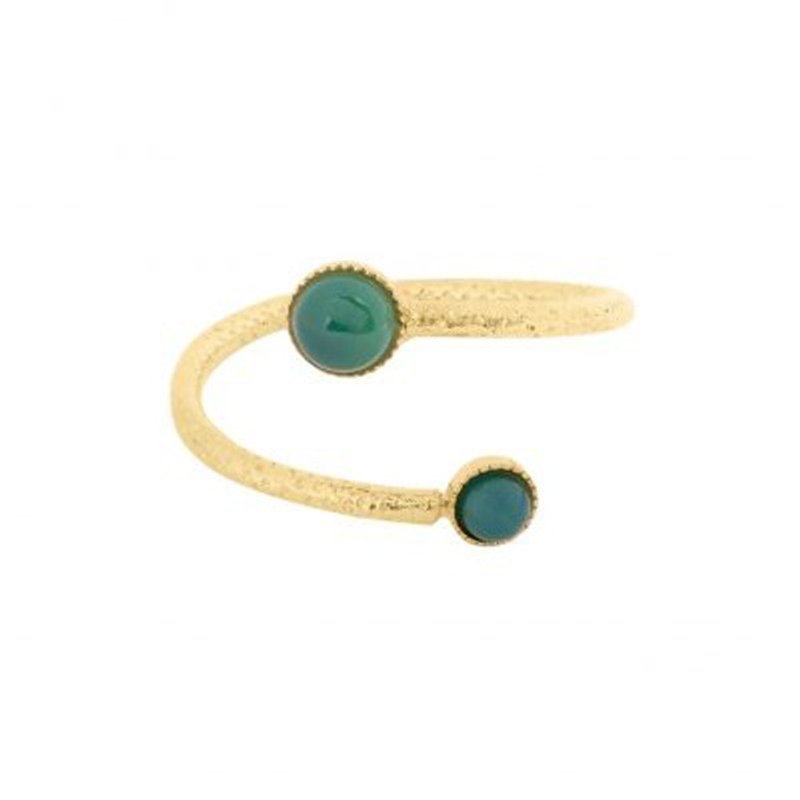 Green agate thin ring - General Rings - Other Metals Green