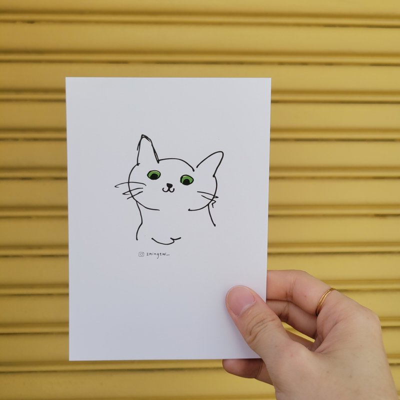 My cat hand drawn postcard - การ์ด/โปสการ์ด - กระดาษ หลากหลายสี