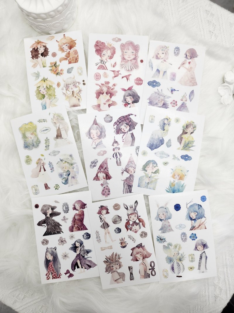 ImArang Kiss-Cut Sticker Set (9 Types) - 貼紙 - 紙 
